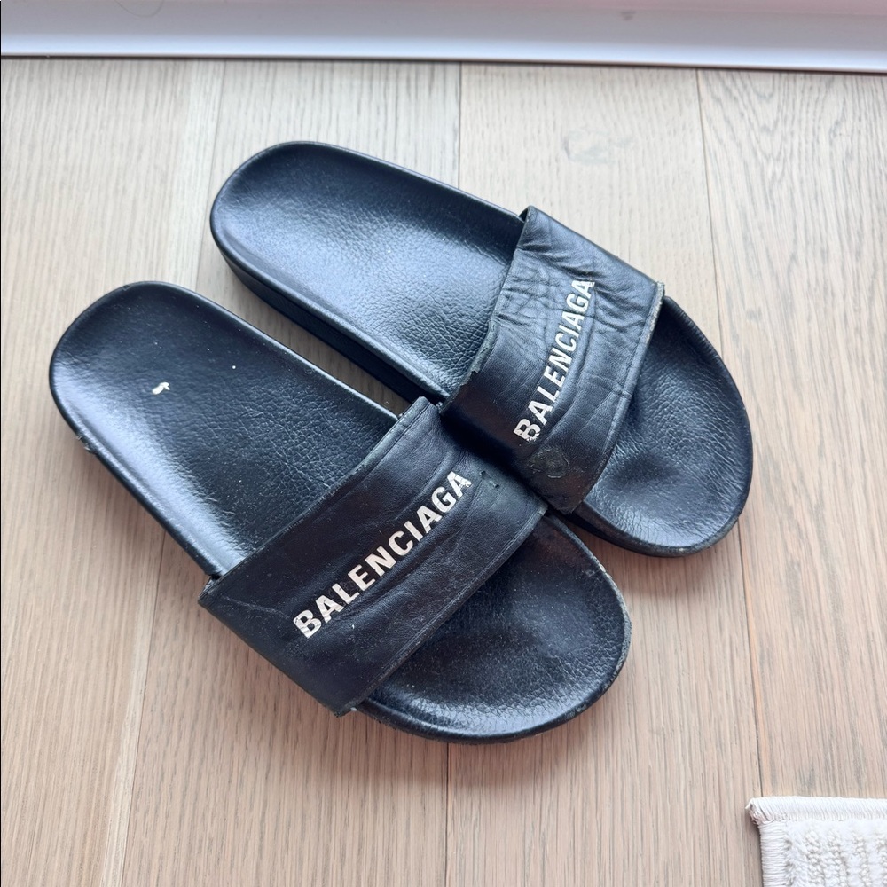 Balenciaga Leather Slides
